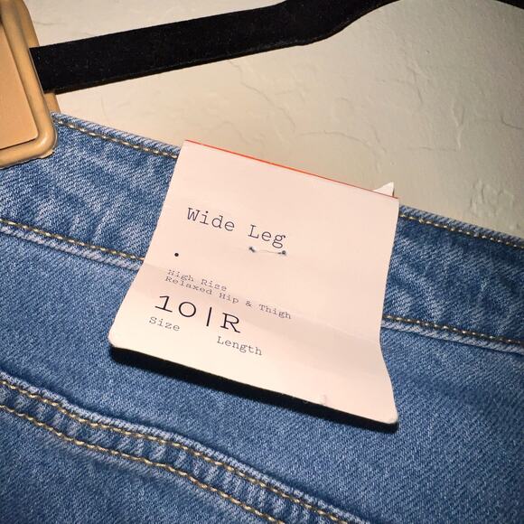 A New Day Women's High Rise Wide Leg Jeans,  Blue Denim 10/R - Picture 3 of 5